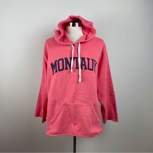 MV Sport Vintage Fleece Montauk Pink Long Sleeve Hoodie Sweatshirt Women Large